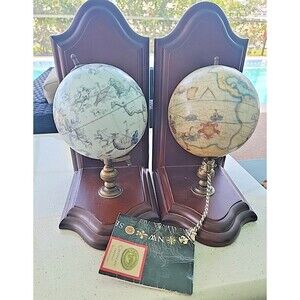 Authentic Models S/2 Globe Bookends Celestial and Terrestrial Globe Replica